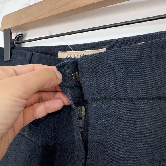 See by Chloé Paris Wide Leg Pants Size‎ 6 Navy Blue Black - Picture 9 of 16